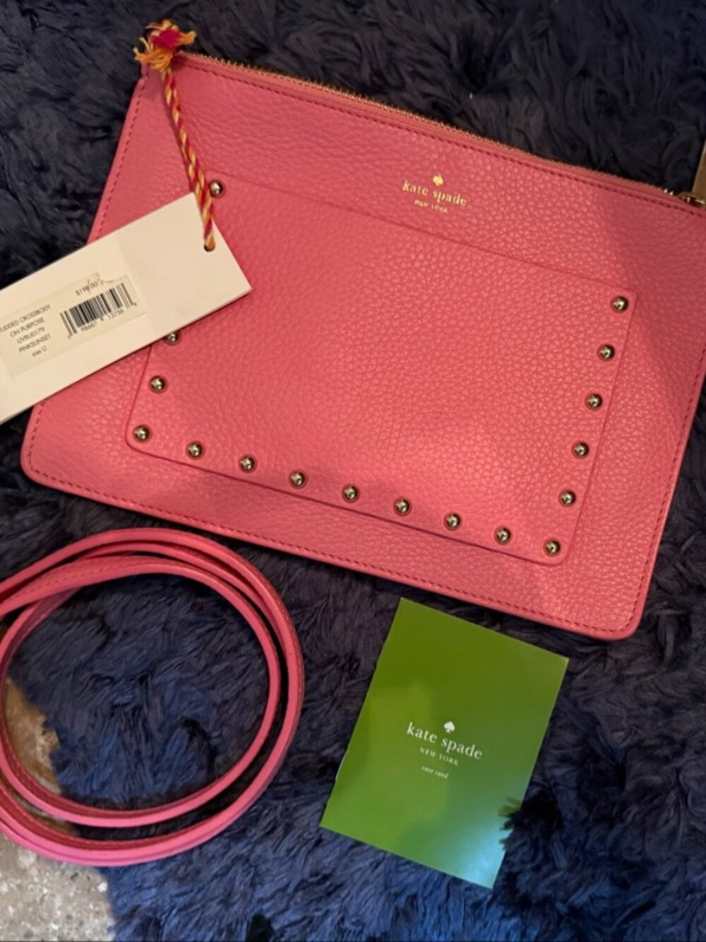 Kate Spade On Purpose Studded Leather Crossbody (Pink Sunset)